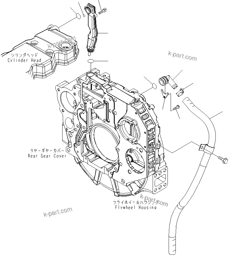 Komatsu parts book diagram for PW220-7E0 S/N H65051-UP: BREATHER AND HOSE