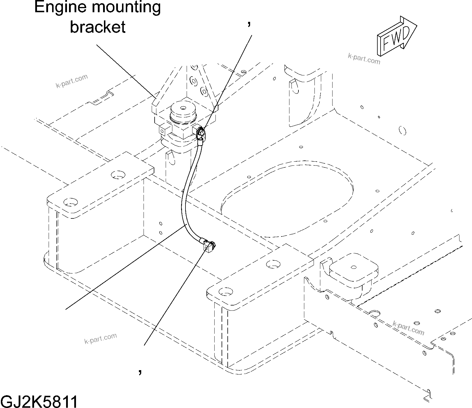 Komatsu parts book diagram for PW220-7E0 S/N H65051-UP: ENGINE WIRING
