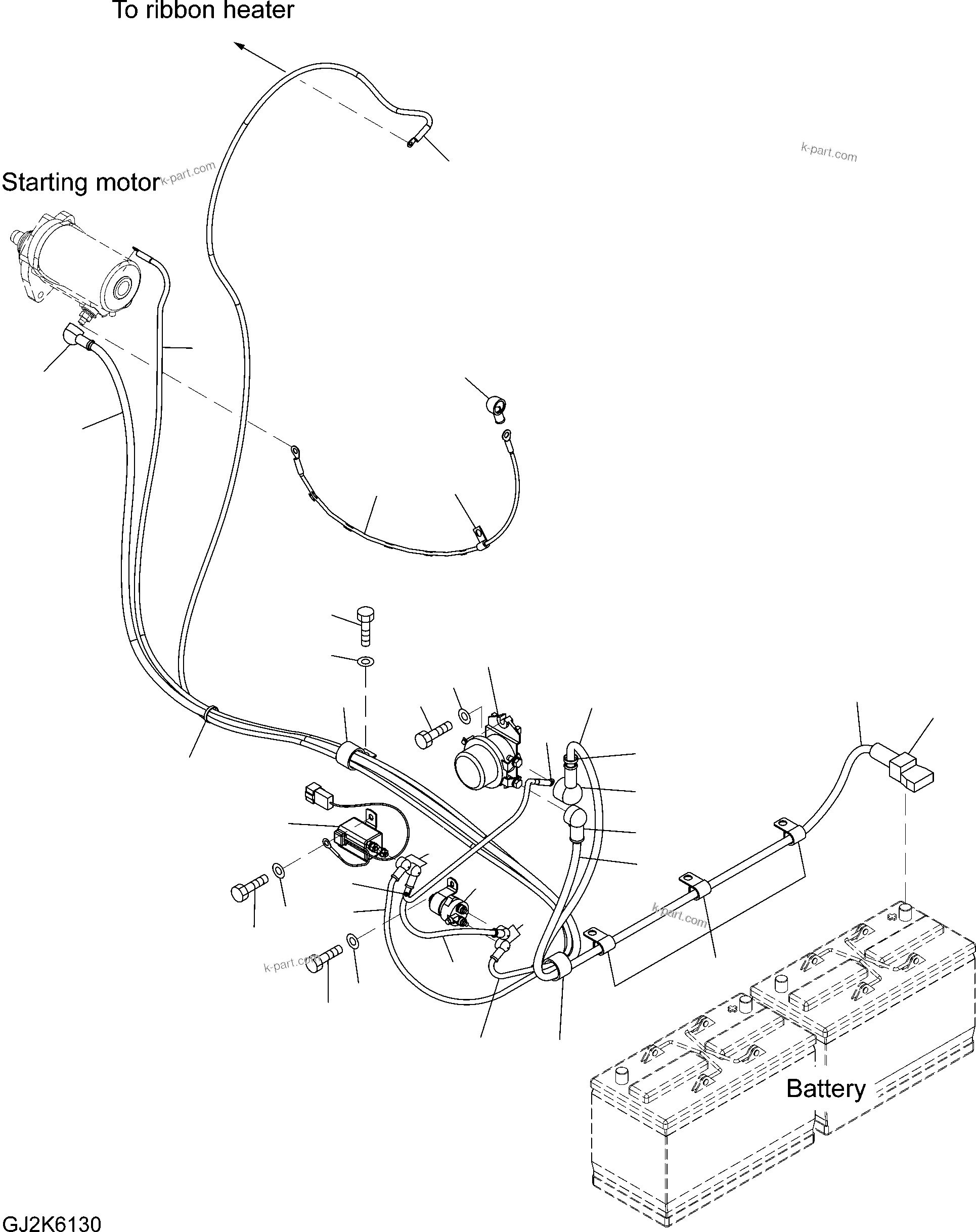 Komatsu parts book diagram for PW220-7E0 S/N H65051-UP: WIRING (STARTING HARNESS)