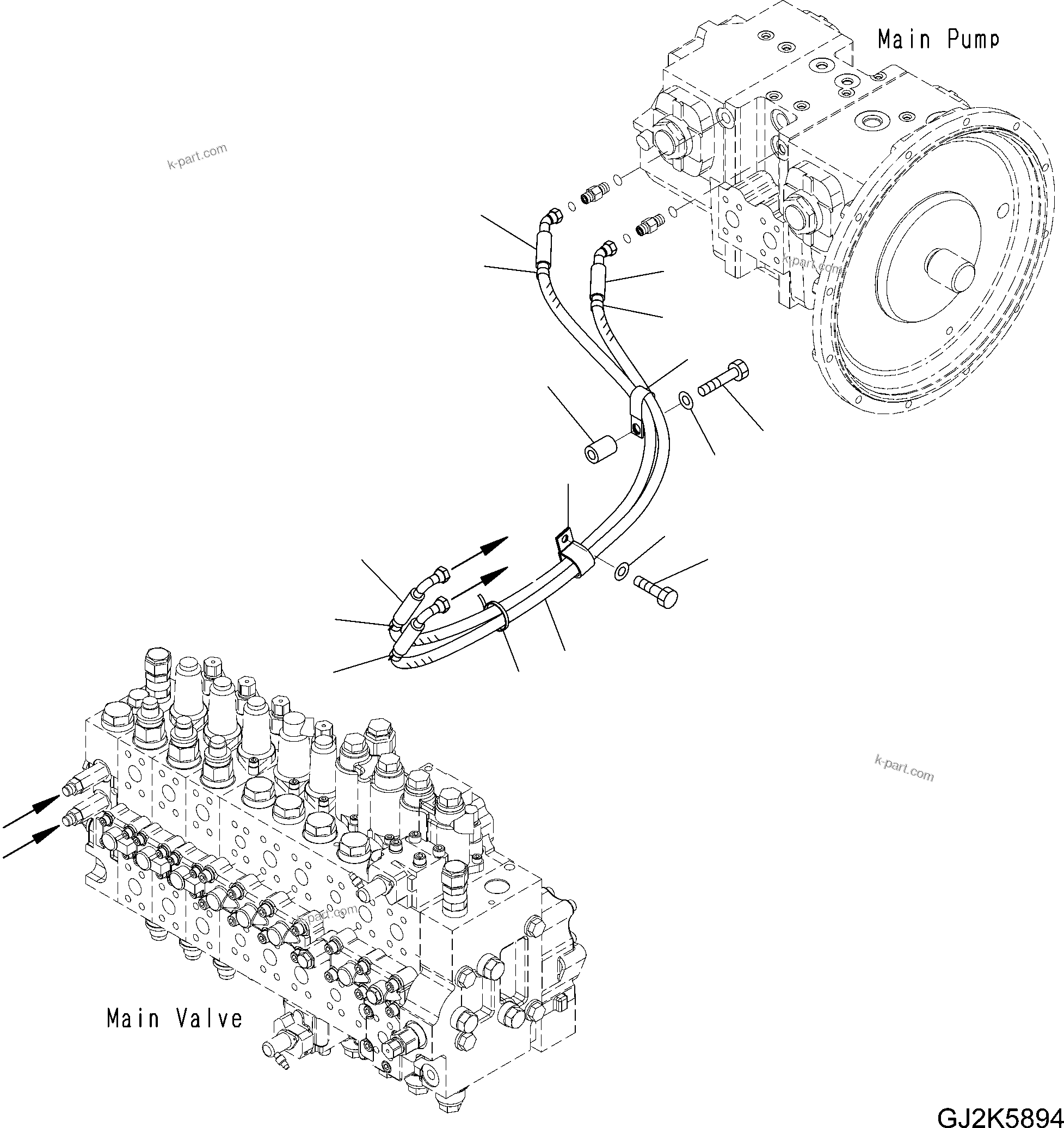Komatsu parts book diagram for PW220-7E0 S/N H65051-UP: LS LINE