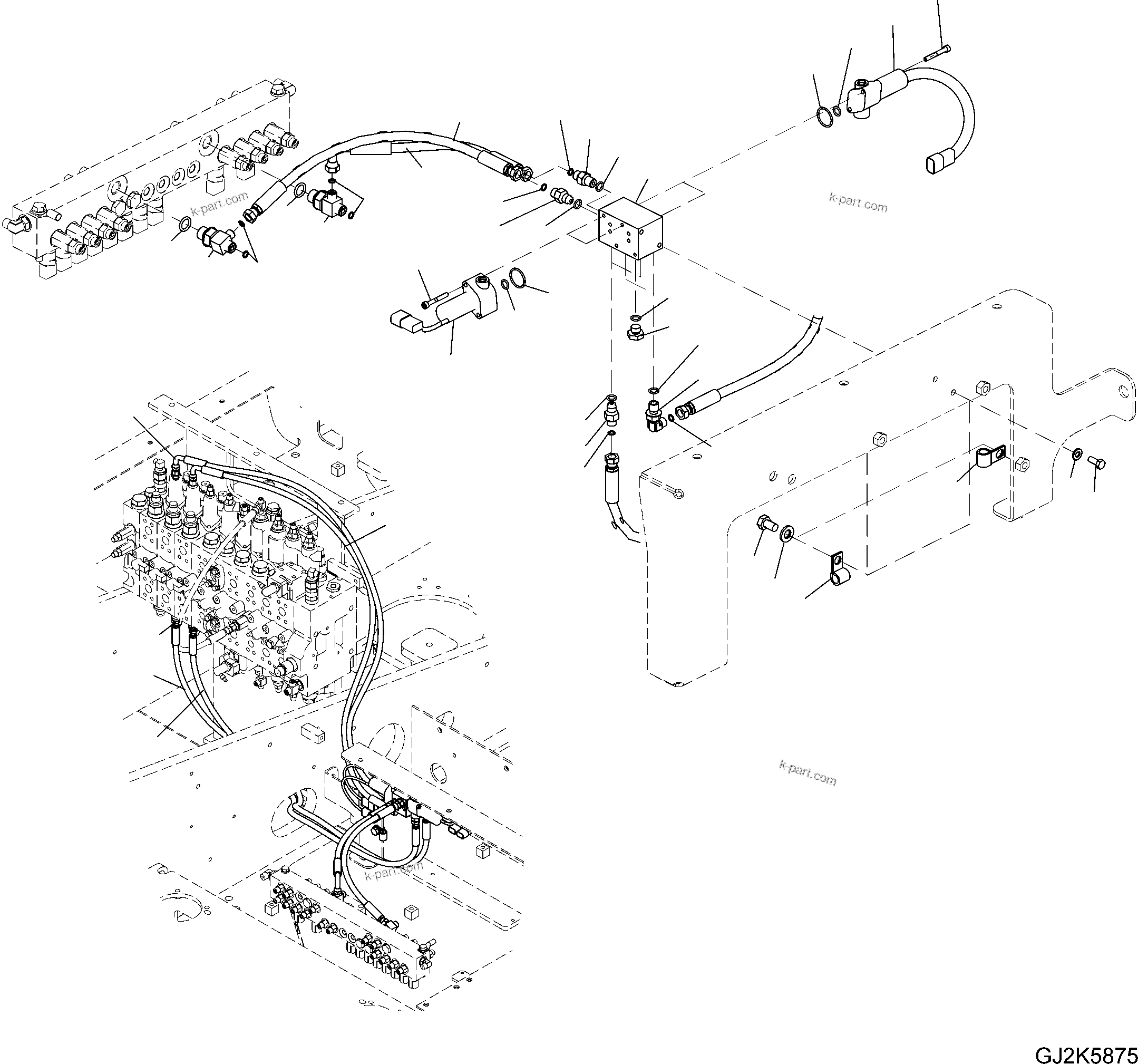Komatsu parts book diagram for PW220-7E0 S/N H65051-UP: PROPORTIONAL CONTROL (TWO ATTACHMENTS)