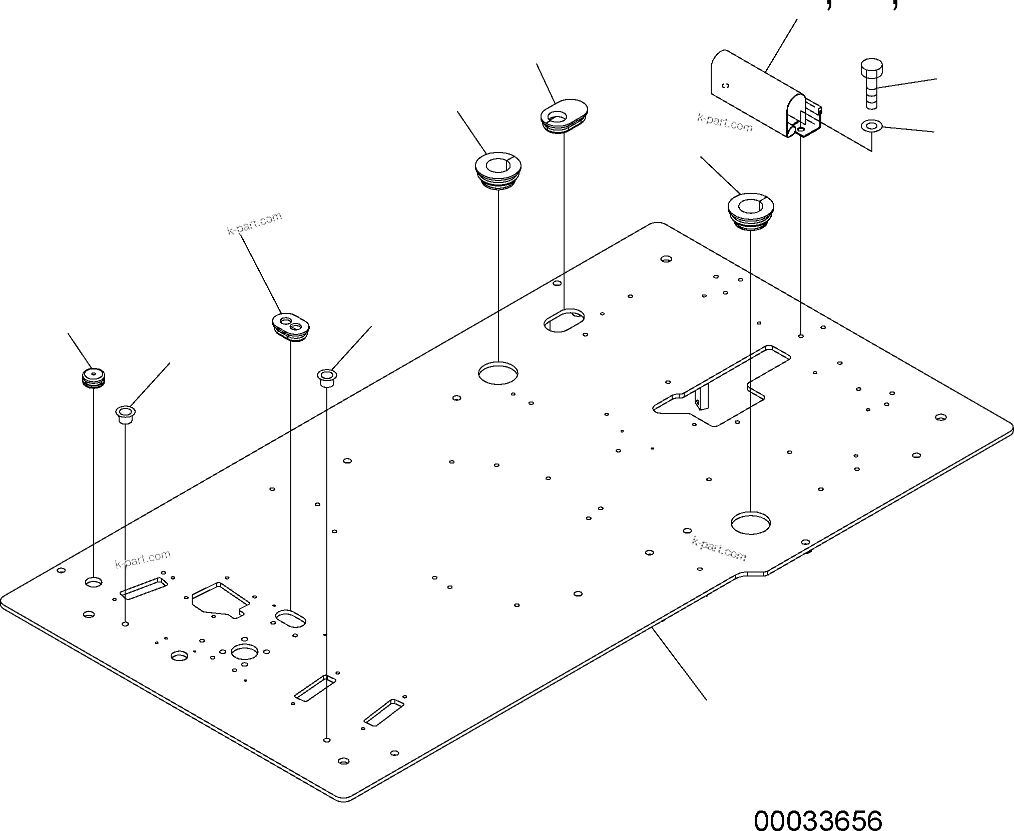 Komatsu parts book diagram for PW220-7E0 S/N H65051-UP: FLOOR (FLOOR FRAME)