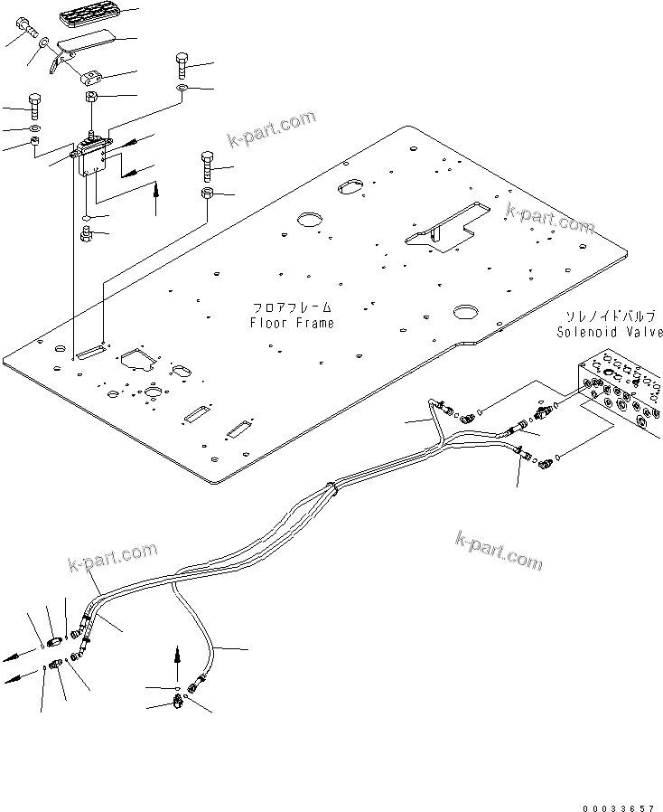 Komatsu parts book diagram for PW220-7E0 S/N H65051-UP: FLOOR (TRAVEL CONTROL PEDAL)