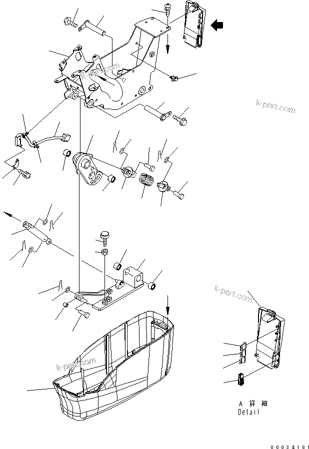Komatsu parts book diagram for PW220-7E0 S/N H65051-UP: FLOOR (LHS CONSOLE BOX, LOWER)