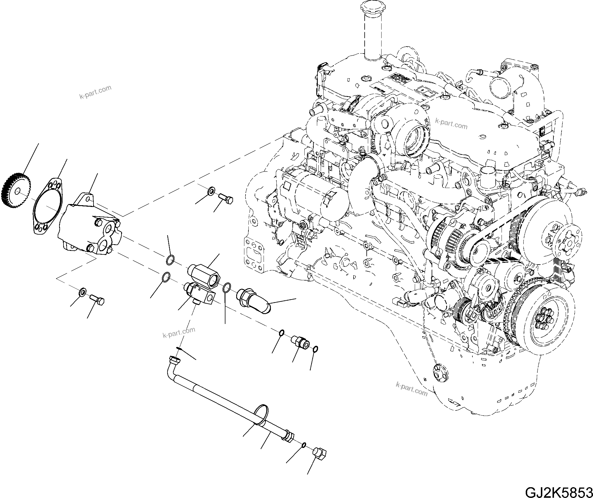 Komatsu parts book diagram for PW220-7E0 S/N H65051-UP: UPPER STEERING LINE (HYDRAULIC GEAR PUMP)