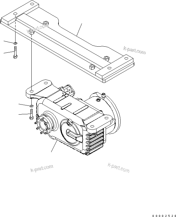 Komatsu parts book diagram for PW220-7E0 S/N H65051-UP: TRANSMISSION AND MOUNTING PARTS