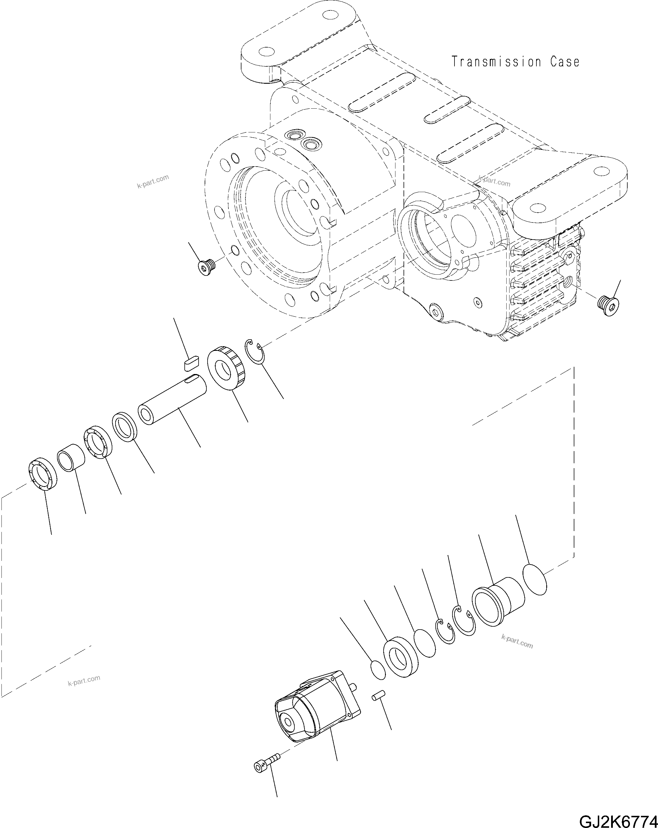 Komatsu parts book diagram for PW220-7E0 S/N H65051-UP: TRANSMISSION (4/5)