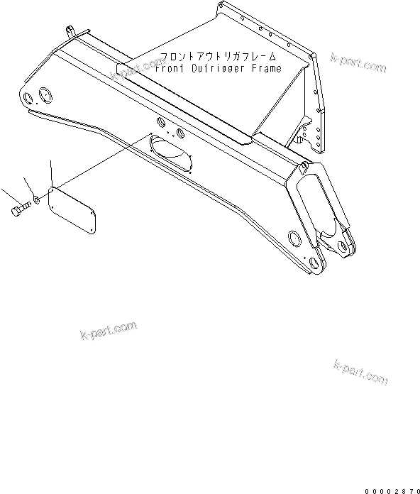 Komatsu parts book diagram for PW220-7E0 S/N H65051-UP: OUTRIGGER FRAME COVER (FOR FRONT OUTRIGGER)