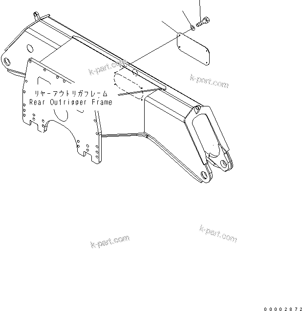Komatsu parts book diagram for PW220-7E0 S/N H65051-UP: OUTRIGGER FRAME COVER (FOR REAR OUTRIGGER)