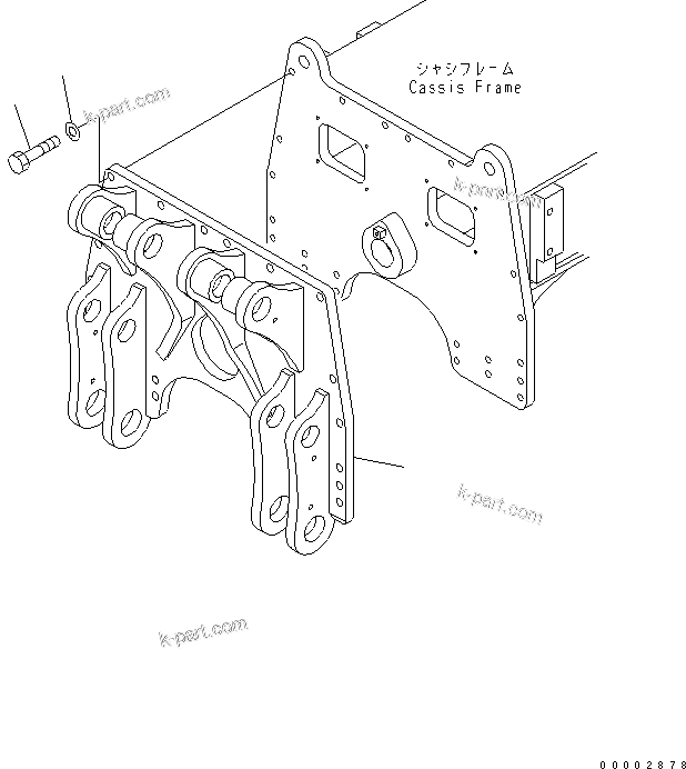 Komatsu parts book diagram for PW220-7E0 S/N H65051-UP: FRONT FRAME (FOR FRONT DOZER)