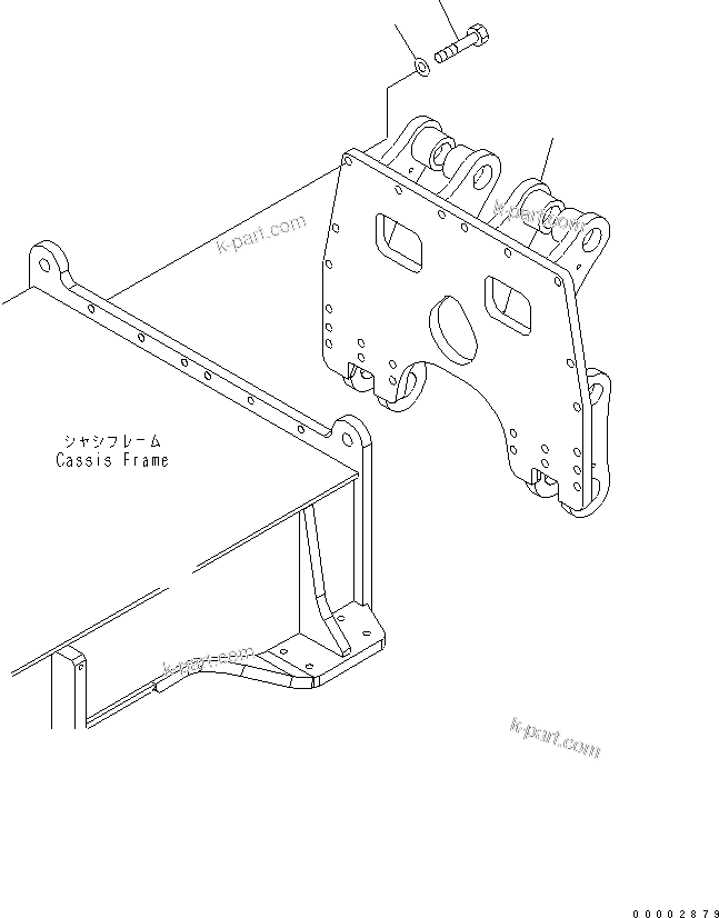 Komatsu parts book diagram for PW220-7E0 S/N H65051-UP: REAR FRAME (FOR REAR DOZER)