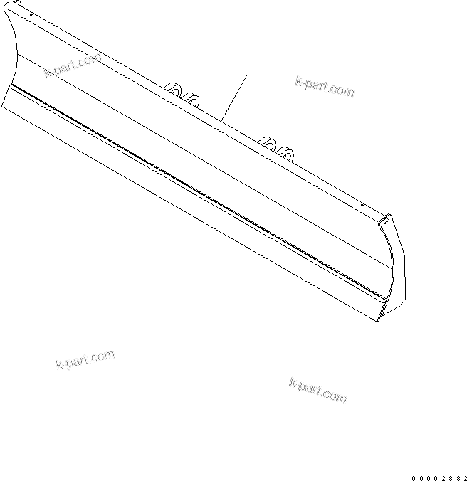 Komatsu parts book diagram for PW220-7E0 S/N H65051-UP: BLADE (FOR 2.75M WIDTH FRONT DOZER)