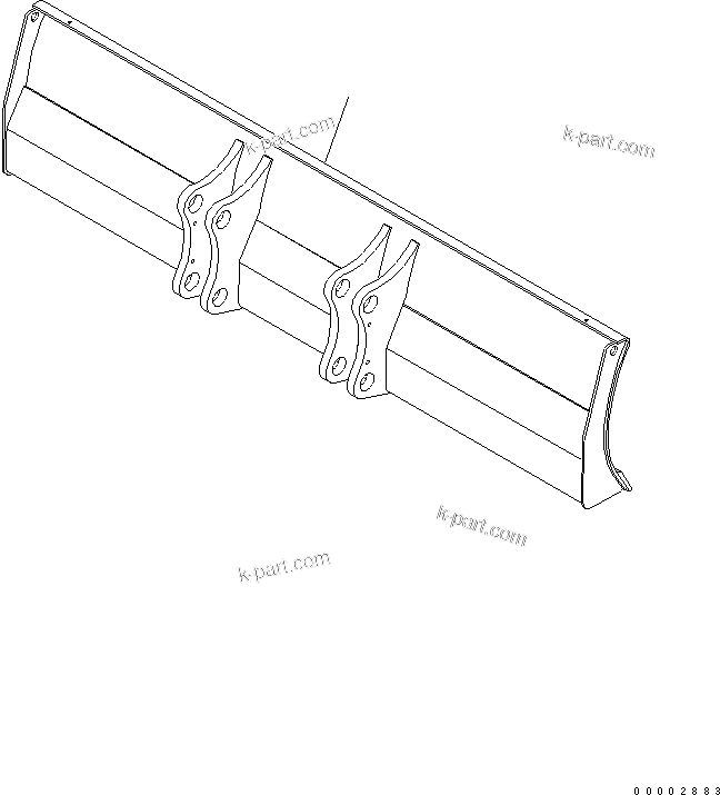 Komatsu parts book diagram for PW220-7E0 S/N H65051-UP: BLADE (FOR 2.75M WIDTH REAR DOZER)