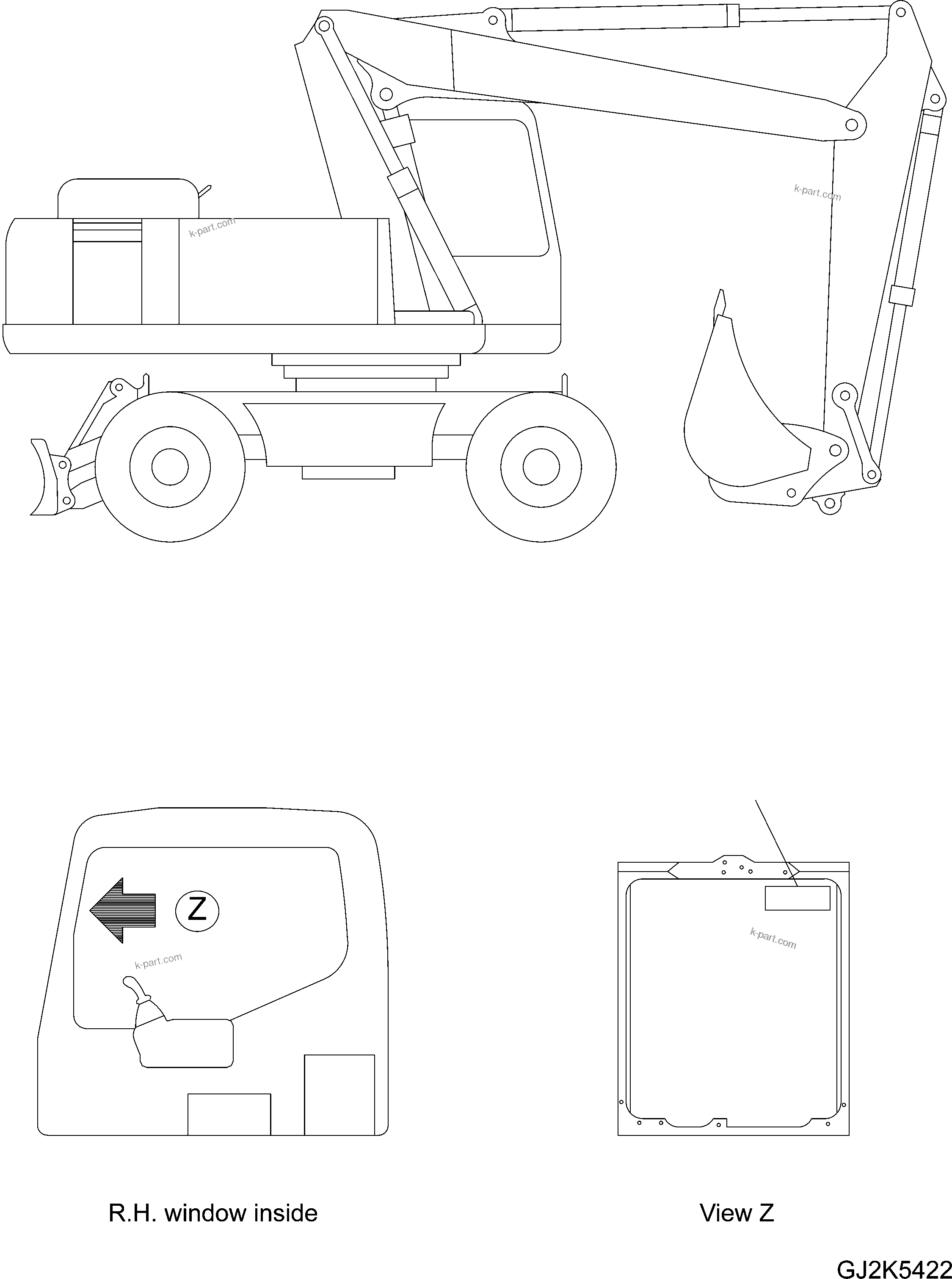 Komatsu parts book diagram for PW220-7E0 S/N H65051-UP: ADDITIONAL DECAL (FOR UK)