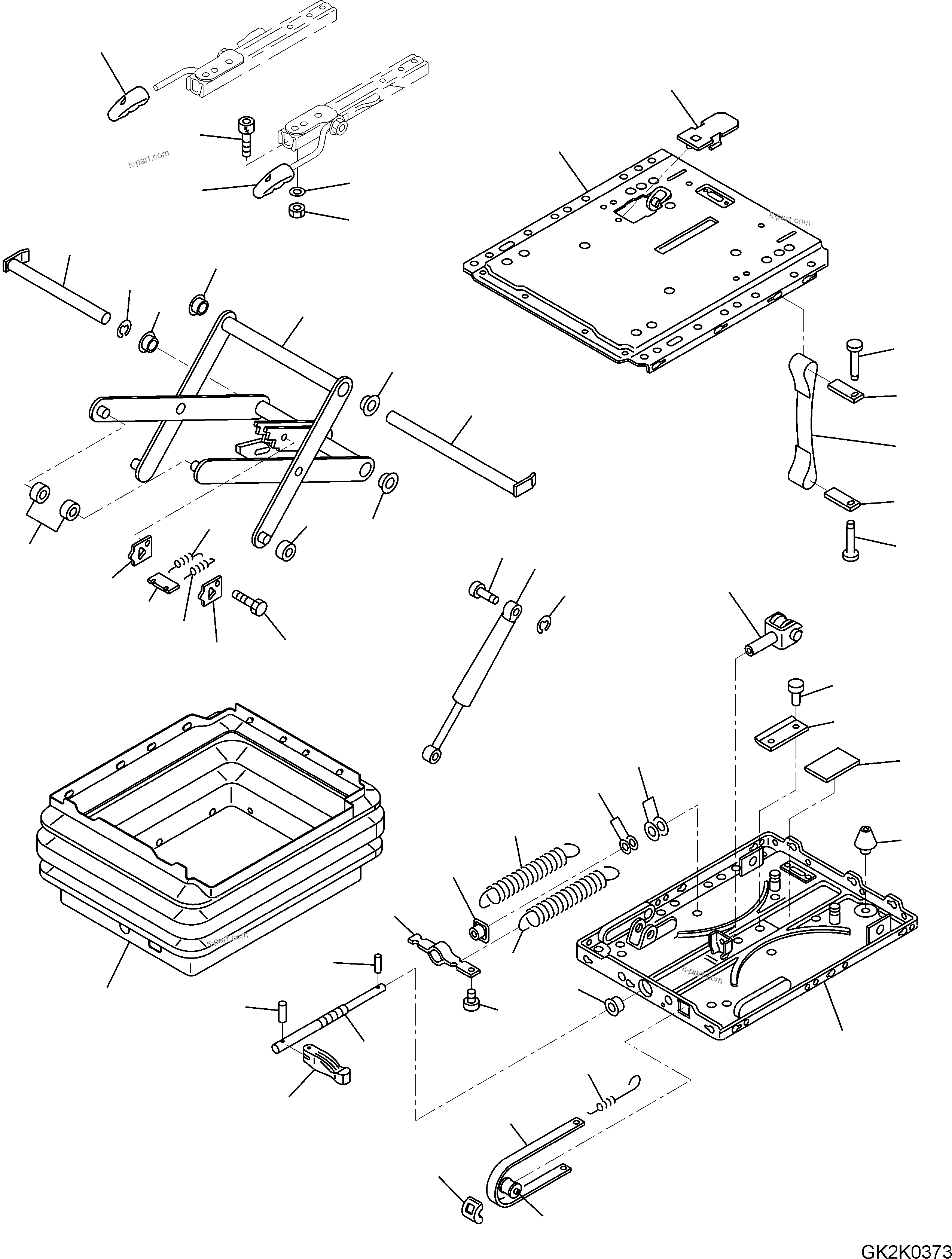 Komatsu parts book diagram for PW220-7E0 S/N H65051-UP: OPERATORґS SEAT ASSEMBLY, 2/2 (MECHANICAL SUSPENSION)