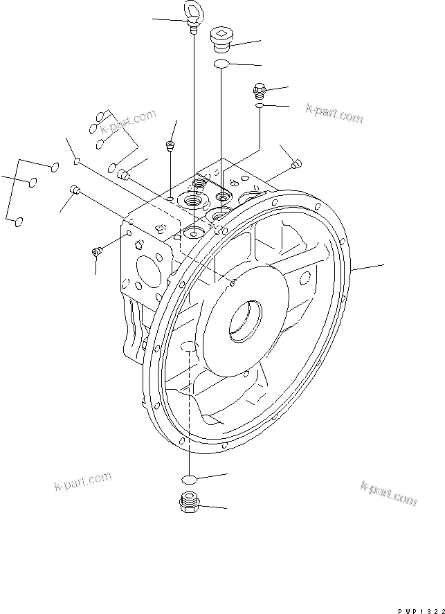 Komatsu parts book diagram for PW220-7E0 S/N H65051-UP: MAIN PUMP (1/11)