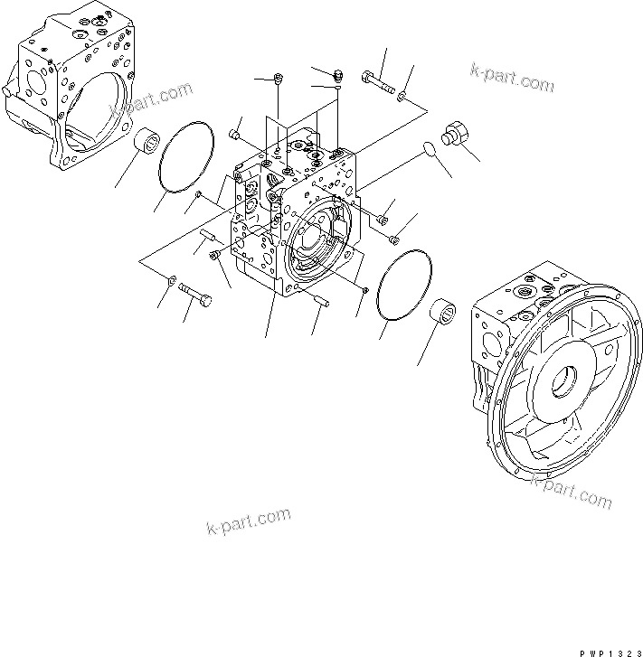 Komatsu parts book diagram for PW220-7E0 S/N H65051-UP: MAIN PUMP (2/11)