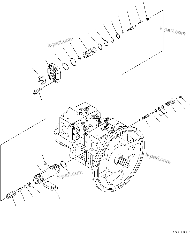 Komatsu parts book diagram for PW220-7E0 S/N H65051-UP: MAIN PUMP (4/11)