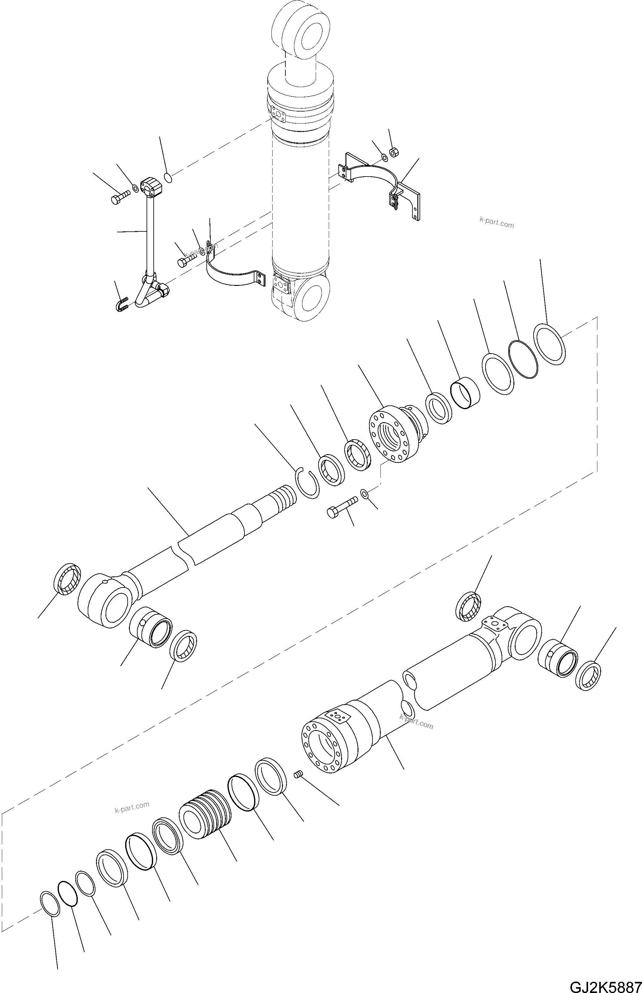 Komatsu parts book diagram for PW220-7E0 S/N H65051-UP: BOOM ADJUST CYLINDER (WITH SAFETY VALVE)