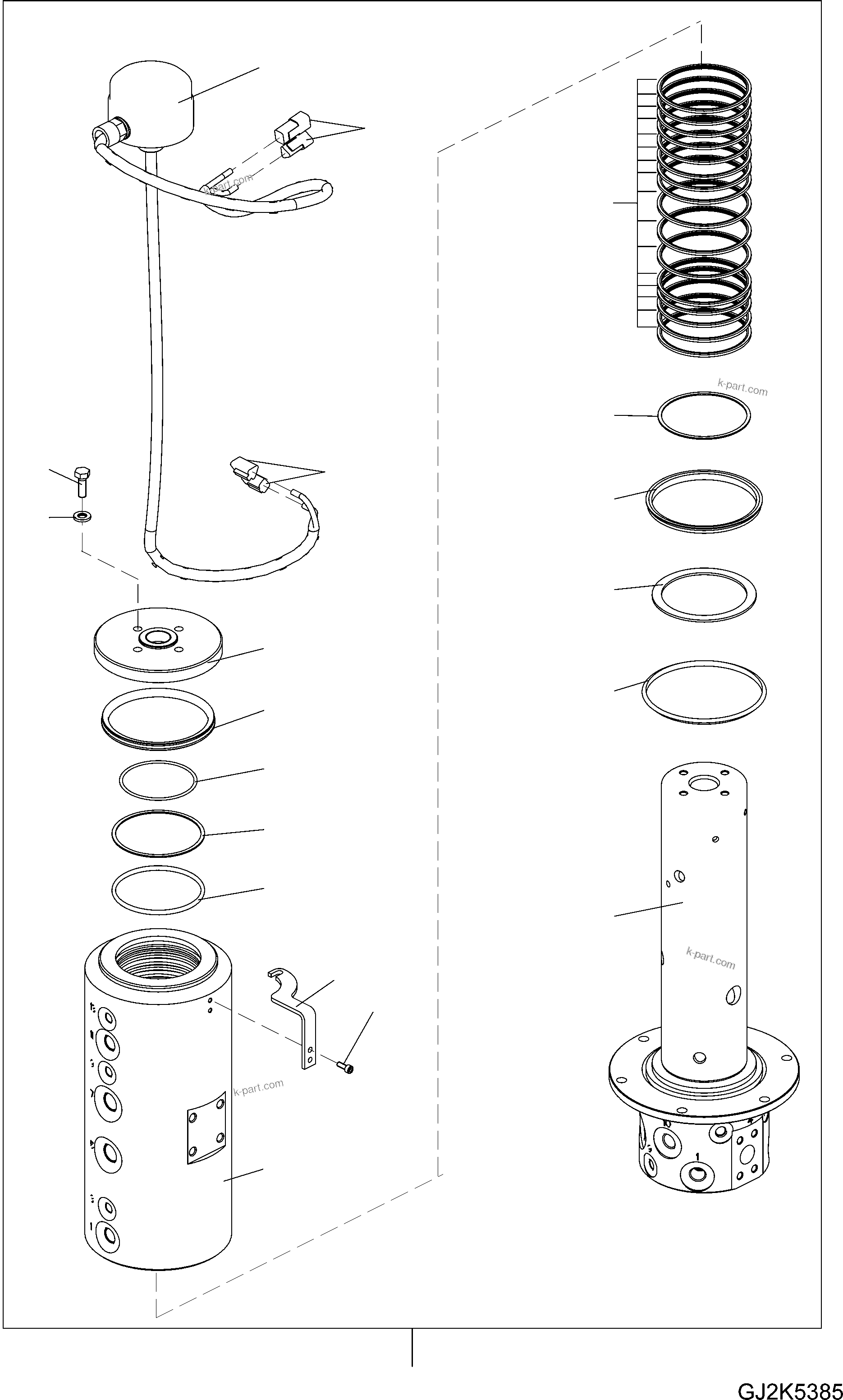 Komatsu parts book diagram for PW220-7E0 S/N H65051-UP: SVIWEL JOINT (2/2) (INNER PARTS)