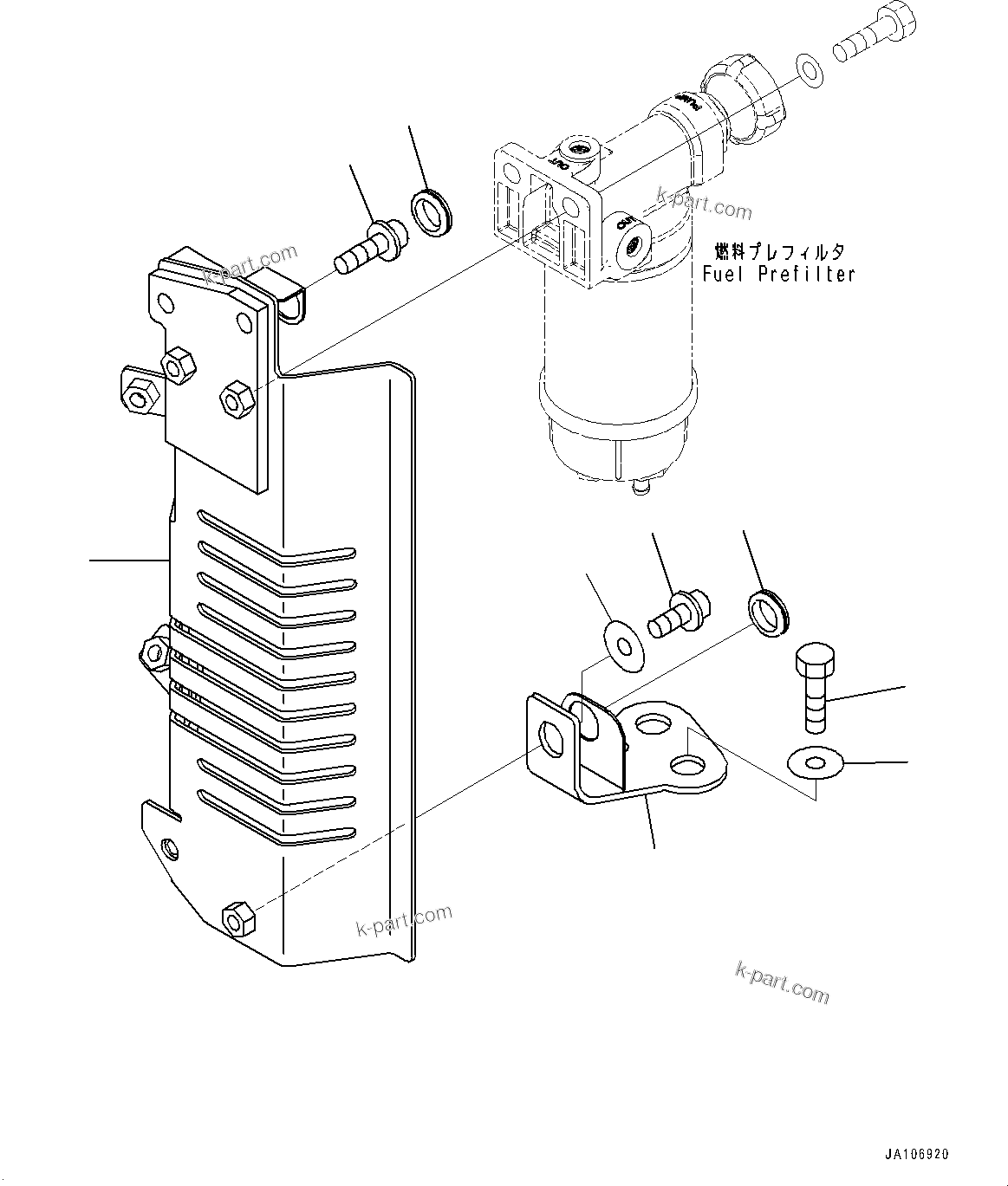 Komatsu parts book diagram for PW98MR-11E0 S/N F30001 AND UP: FUEL SUPPLY PIPING, COVER