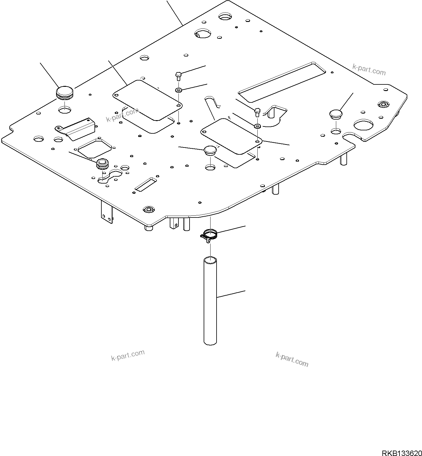 Komatsu parts book diagram for PW98MR-11E0 S/N F30001 AND UP: CAB AND FLOOR FRAME, FLOOR FRAME, FRAME