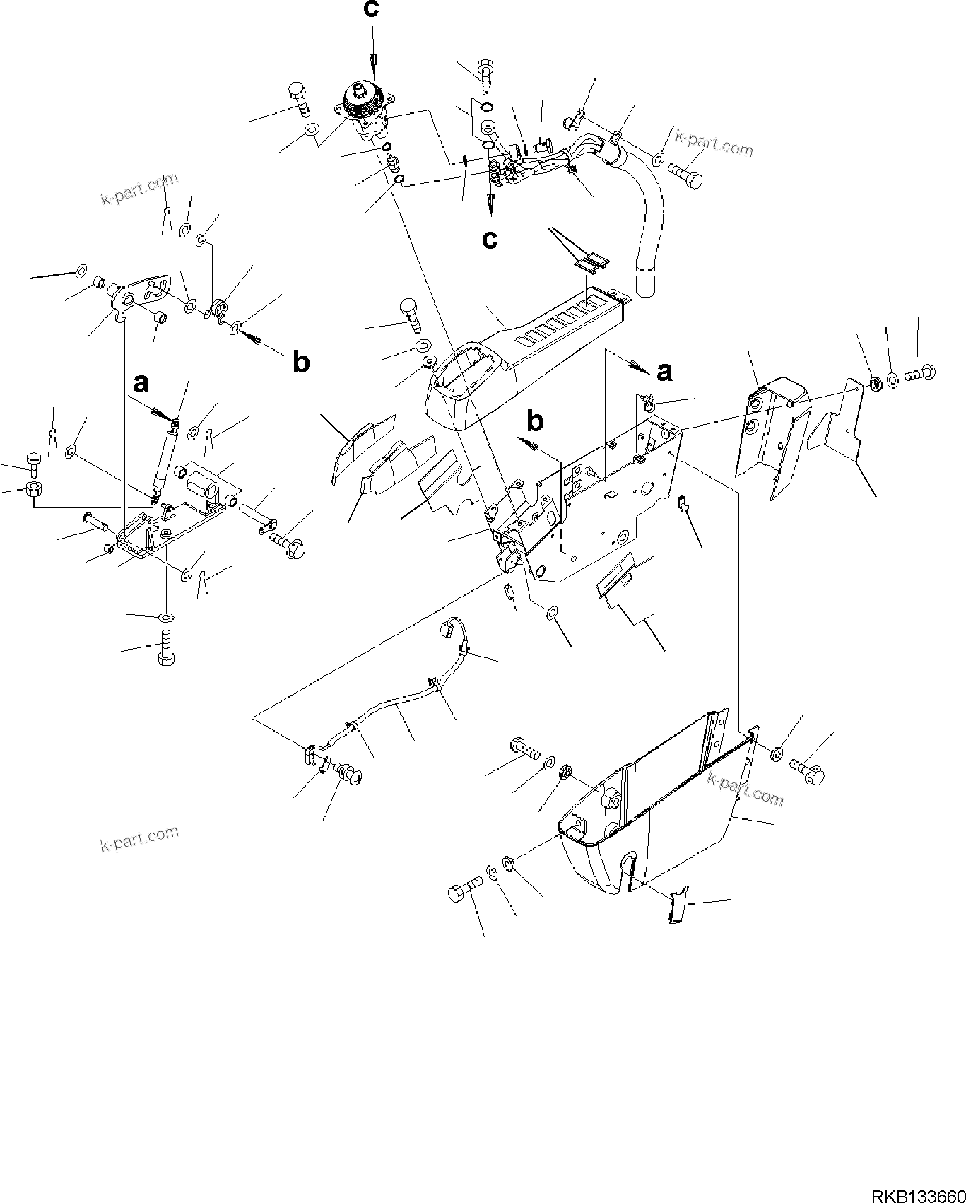 Komatsu parts book diagram for PW98MR-11E0 S/N F30001 AND UP: CAB AND FLOOR FRAME, FLOOR FRAME, CONSOLE BOX, L.H.