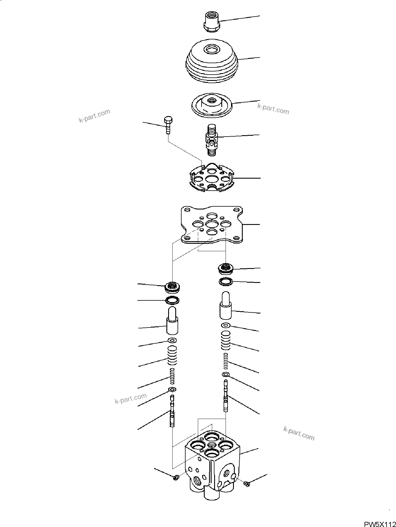 Komatsu parts book diagram for PW98MR-11E0 S/N F30001 AND UP: CAB AND FLOOR FRAME, FLOOR FRAME, PPC VALVE FOR WORK EQUIPMENT, L.H.