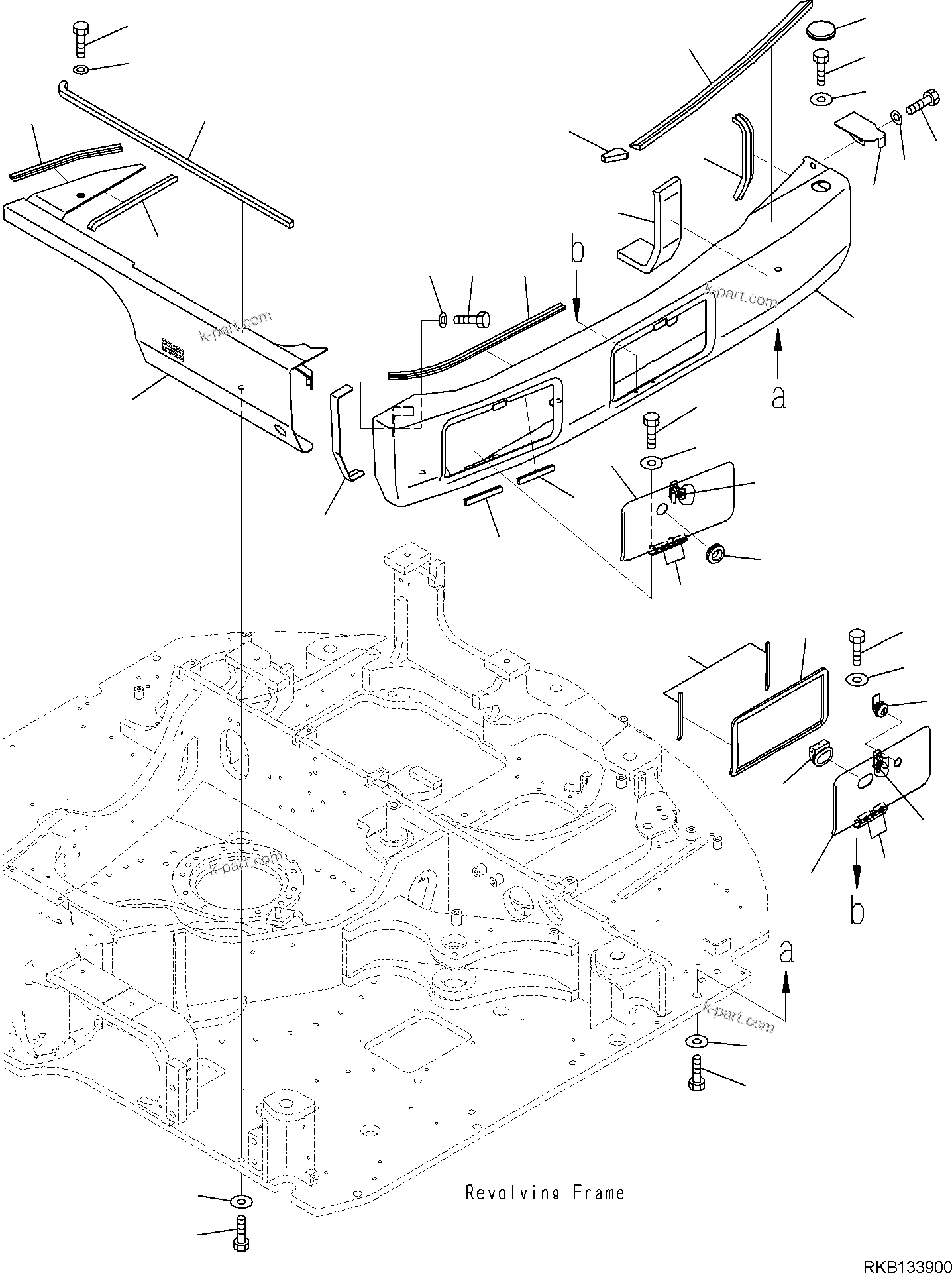Komatsu parts book diagram for PW98MR-11E0 S/N F30001 AND UP: LEFT SIDE COVER