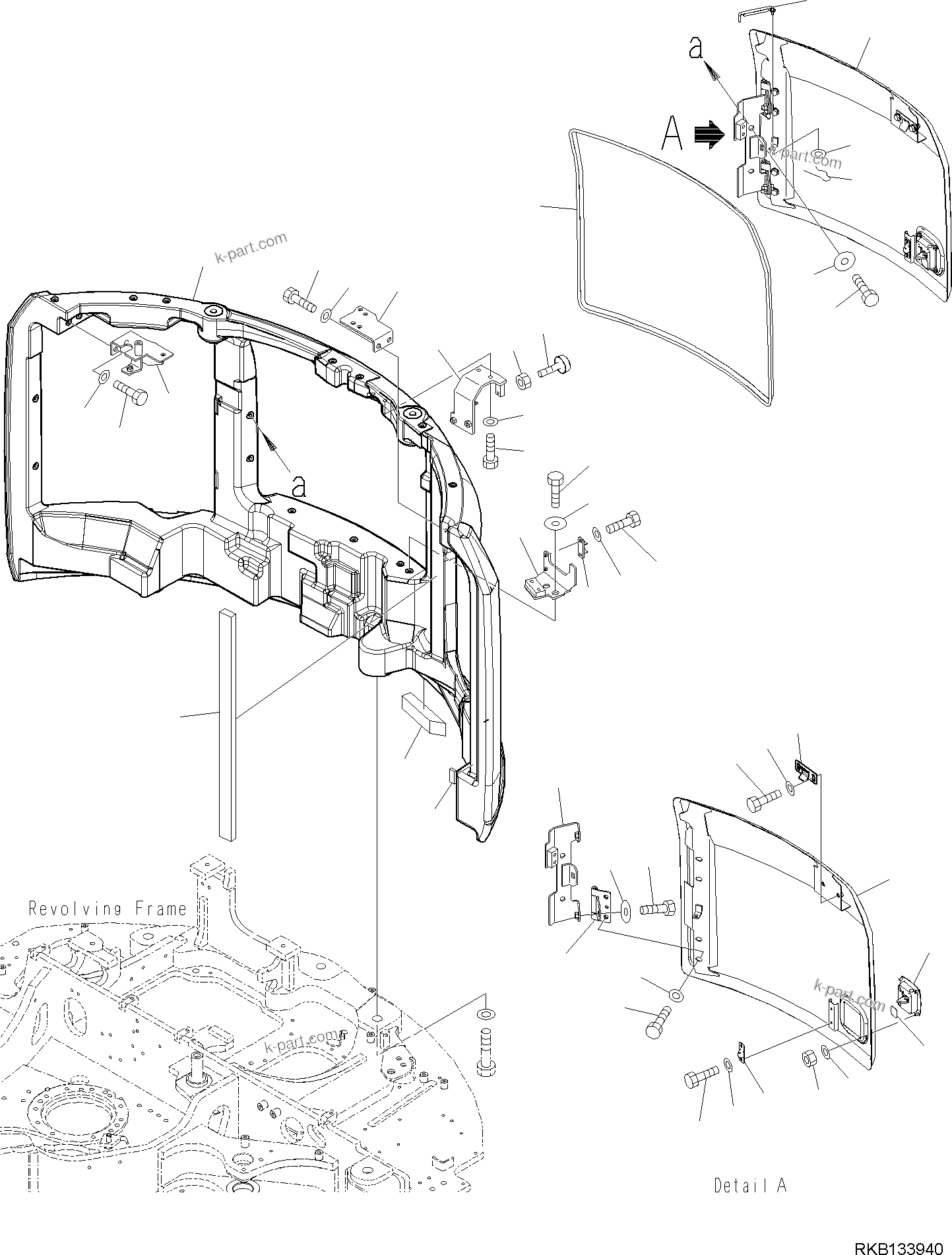 Komatsu parts book diagram for PW98MR-11E0 S/N F30001 AND UP: COUNTERWEIGHT, WEIGHT AND COVER