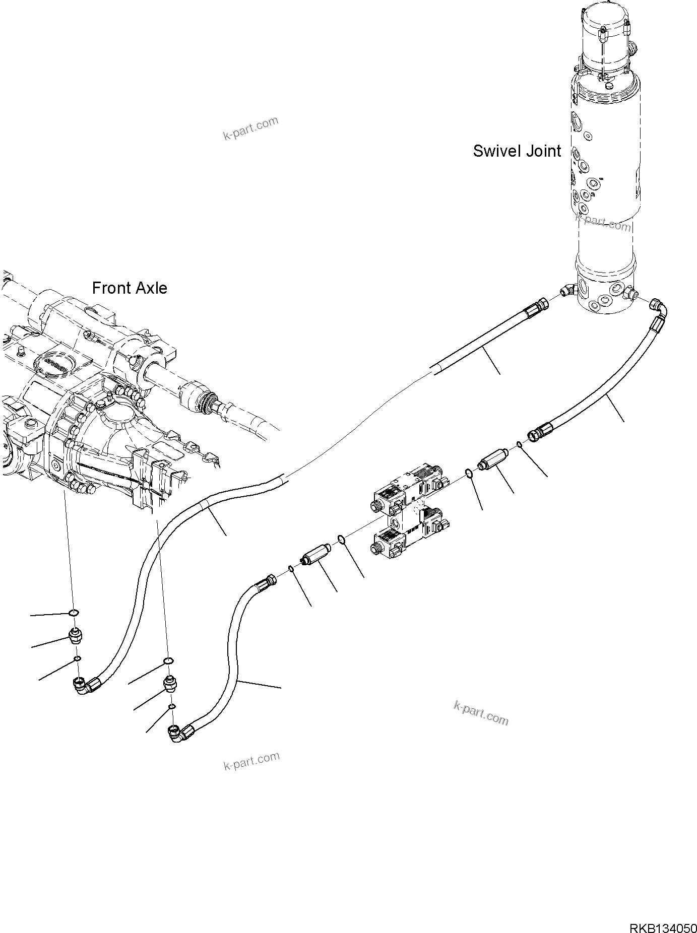 Komatsu parts book diagram for PW98MR-11E0 S/N F30001 AND UP: STEERING PIPING, STEERING PIPING (2/2)