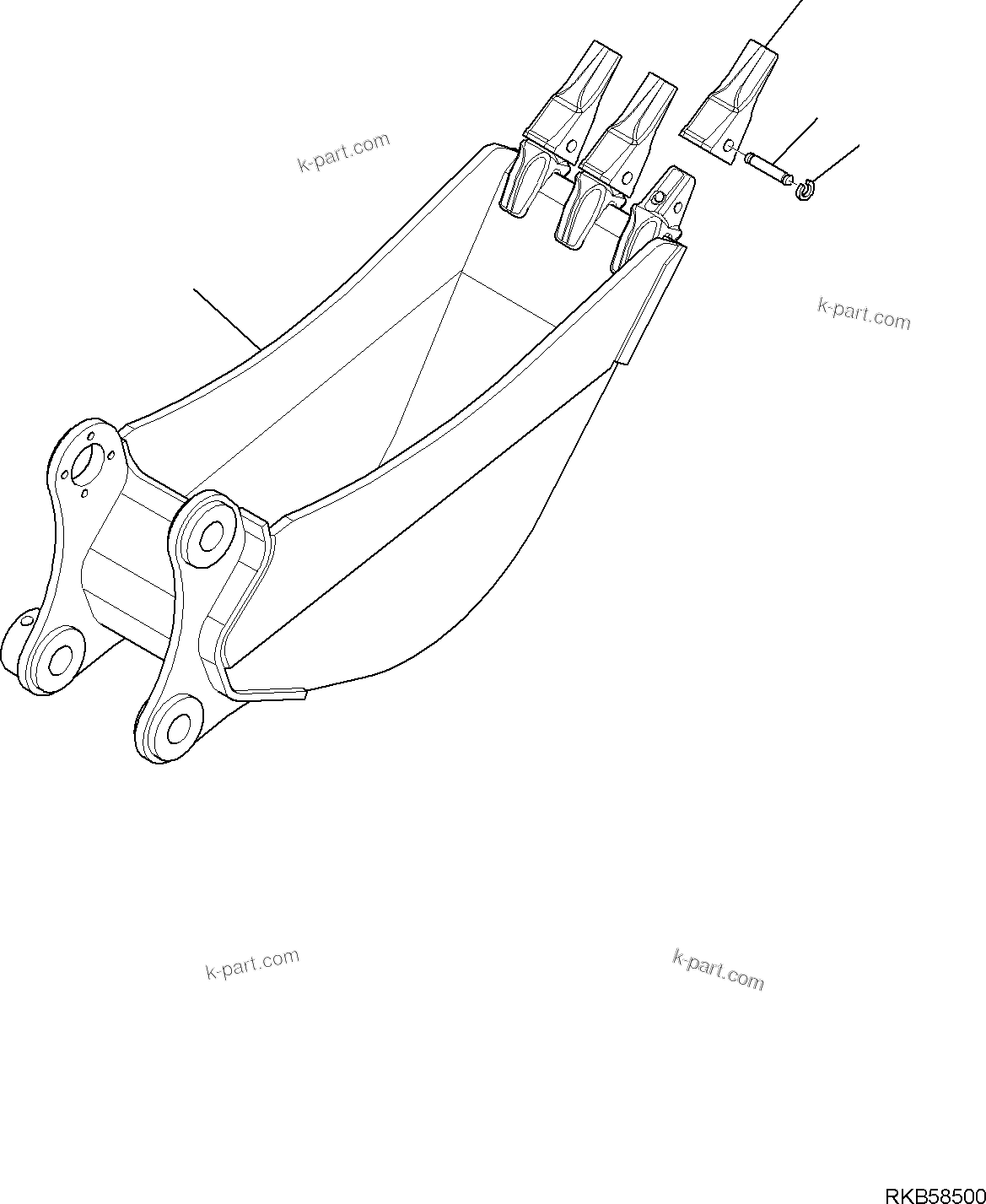 Komatsu parts book diagram for PW98MR-11E0 S/N F30001 AND UP: BUCKET