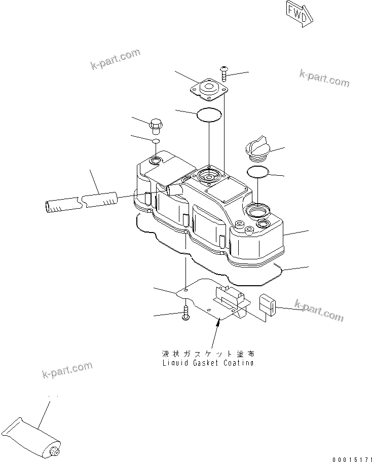 Komatsu parts book diagram for S3D84E-5P-BA S/N 05382-UP: ГОЛОВКА ЦИЛИНДРОВ COVER