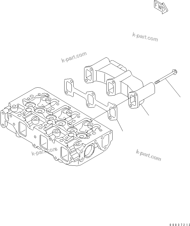 Komatsu parts book diagram for S3D84E-5P-BA S/N 05382-UP: EXHAUST MANIFOLD