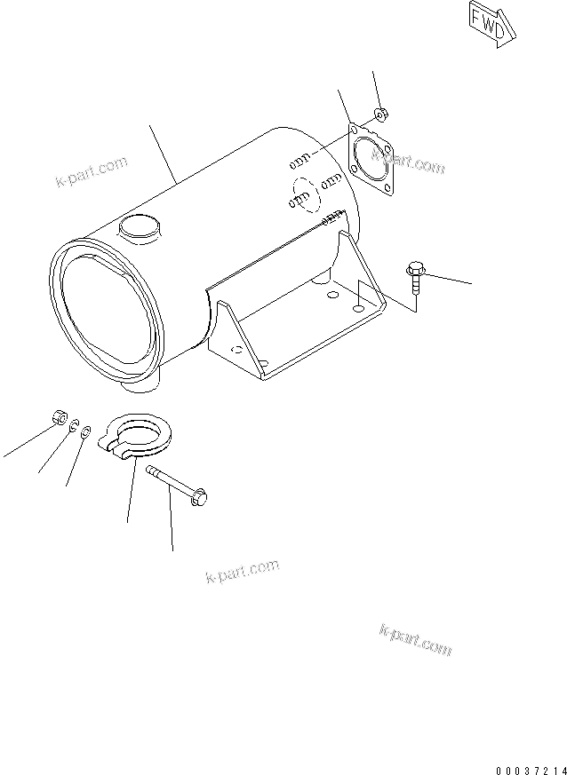 Komatsu parts book diagram for S3D84E-5P-BA S/N 05382-UP: MUFFLER
