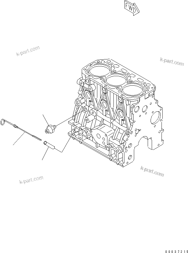 Komatsu parts book diagram for S3D84E-5P-BA S/N 05382-UP: CYLINDER BLOCK ACCSESSORY