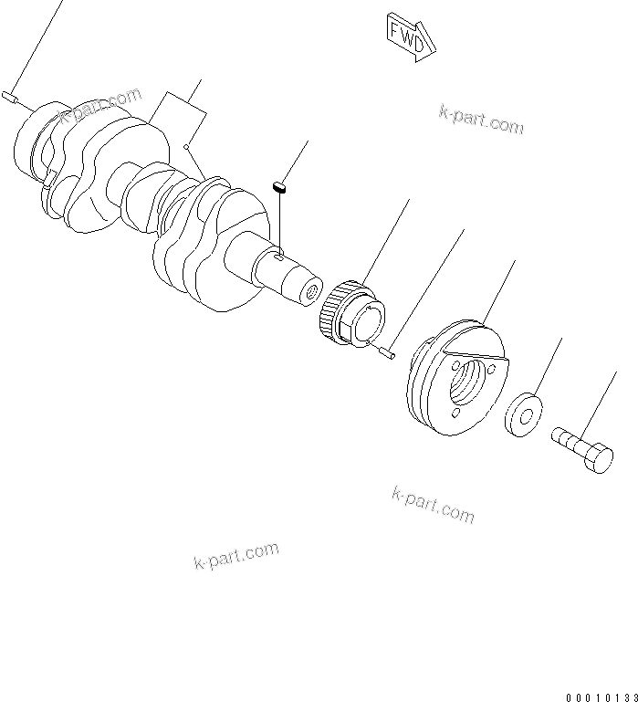 Komatsu parts book diagram for S3D84E-5P-BA S/N 05382-UP: CRANKSHAFT