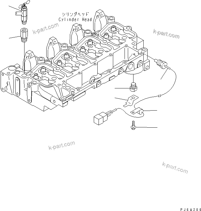 Komatsu parts book diagram for S4D102E-1F S/N 26200163-UP: WATER VALVE AND WATER TEMPERATURE SENSOR(#26200415-)