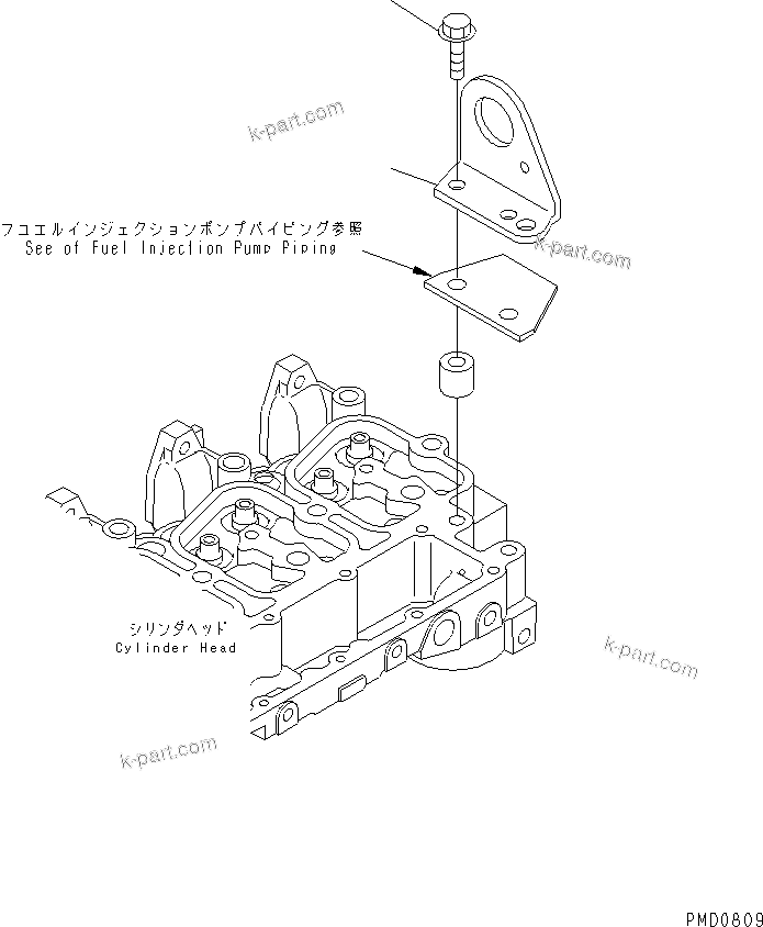 Komatsu parts book diagram for S4D102E-1F S/N 26200163-UP: REAR HANGER