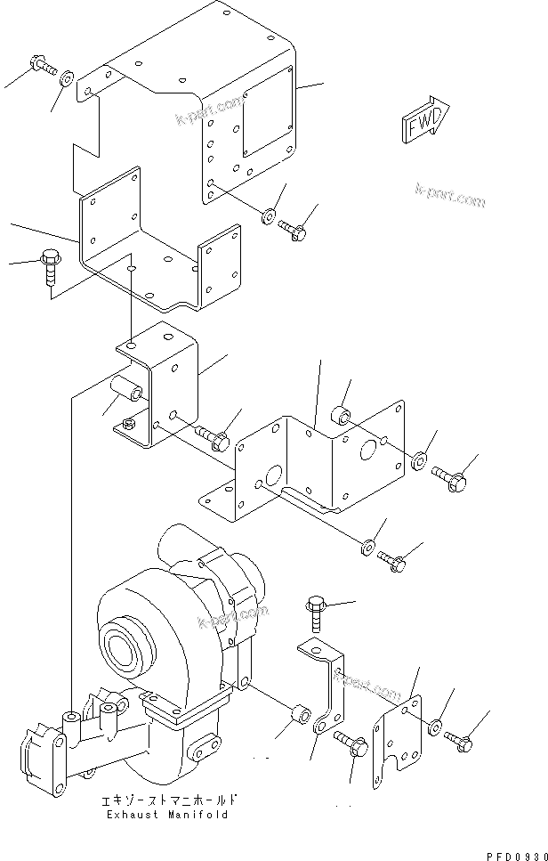 Komatsu parts book diagram for S4D102E-1F S/N 26200163-UP: HEAT SHIELD(#26200415-26220139)
