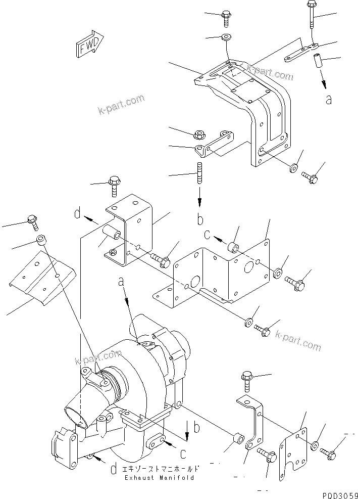 Komatsu parts book diagram for S4D102E-1F S/N 26200163-UP: HEAT SHIELD(#26220140-26249417)