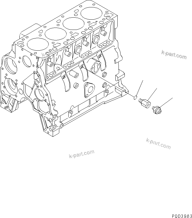 Komatsu parts book diagram for S4D102E-1F S/N 26200163-UP: OIL PRESSURE SWITCH(#26215461-)