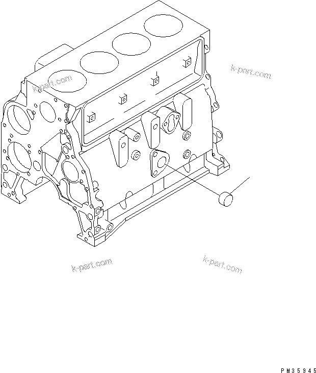 Komatsu parts book diagram for S4D102E-1F S/N 26200163-UP: CYLINDER BLOCK BLIND PLUG(#26200415-)