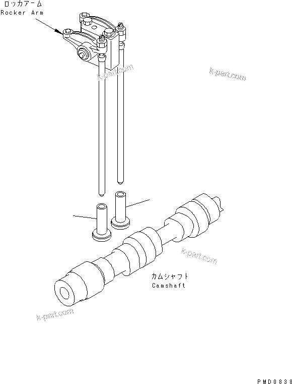 Komatsu parts book diagram for S4D102E-1F S/N 26200163-UP: TAPPET