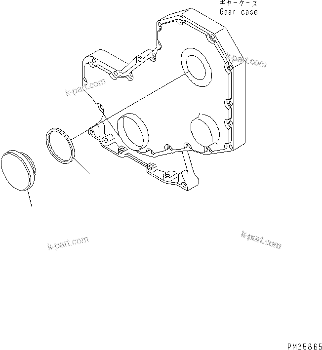 Komatsu parts book diagram for S4D102E-1F S/N 26200163-UP: TACHOMETER DRIVE COVER