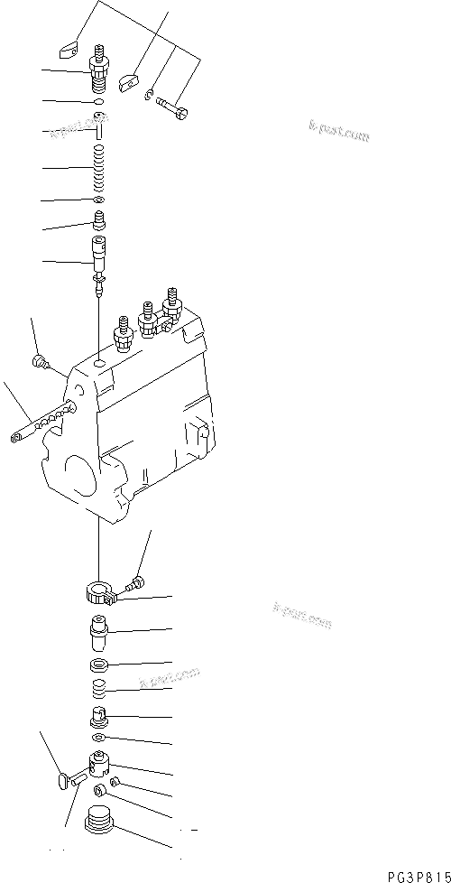 Komatsu parts book diagram for S4D102E-1F S/N 26200163-UP: FUEL INJECTION PUMP (PUMP) (2/2) (FOR REGULATION OF EPA) (INNER PARTS)(#26200415-26229924)