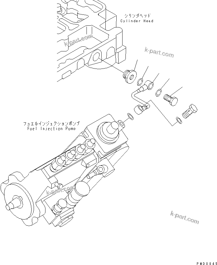 Komatsu parts book diagram for S4D102E-1F S/N 26200163-UP: BOOST TUBE(#26200415-)