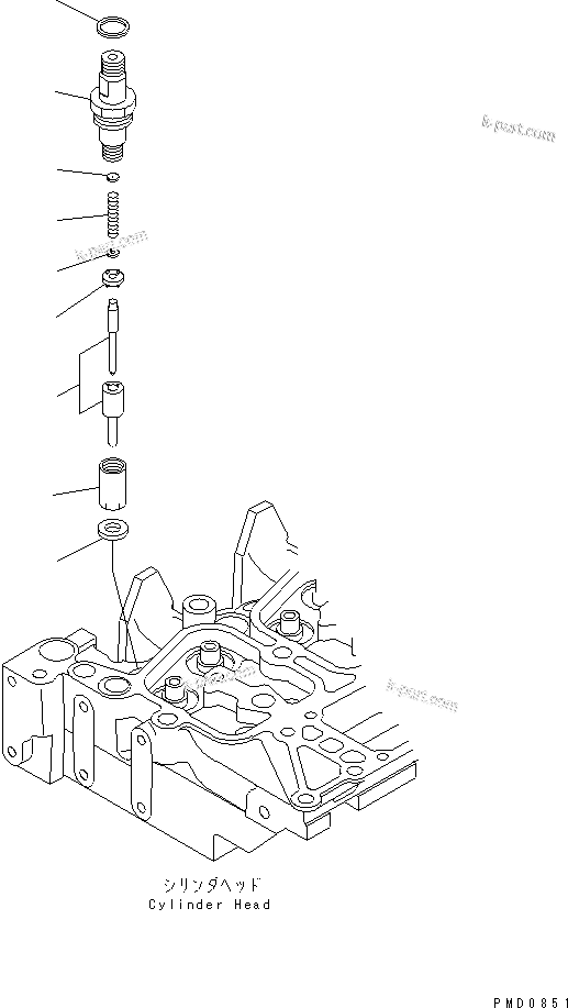 Komatsu parts book diagram for S4D102E-1F S/N 26200163-UP: INJECTION NOZZLE(#26200163-26237765)