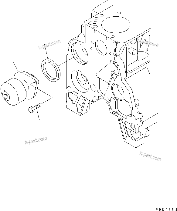 Komatsu parts book diagram for S4D102E-1F S/N 26200163-UP: WATER PUMP(#26200163-26202770)