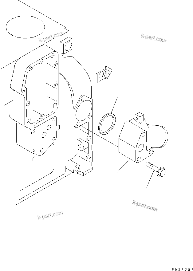 Komatsu parts book diagram for S4D102E-1F S/N 26200163-UP: WATER CONNECTOR